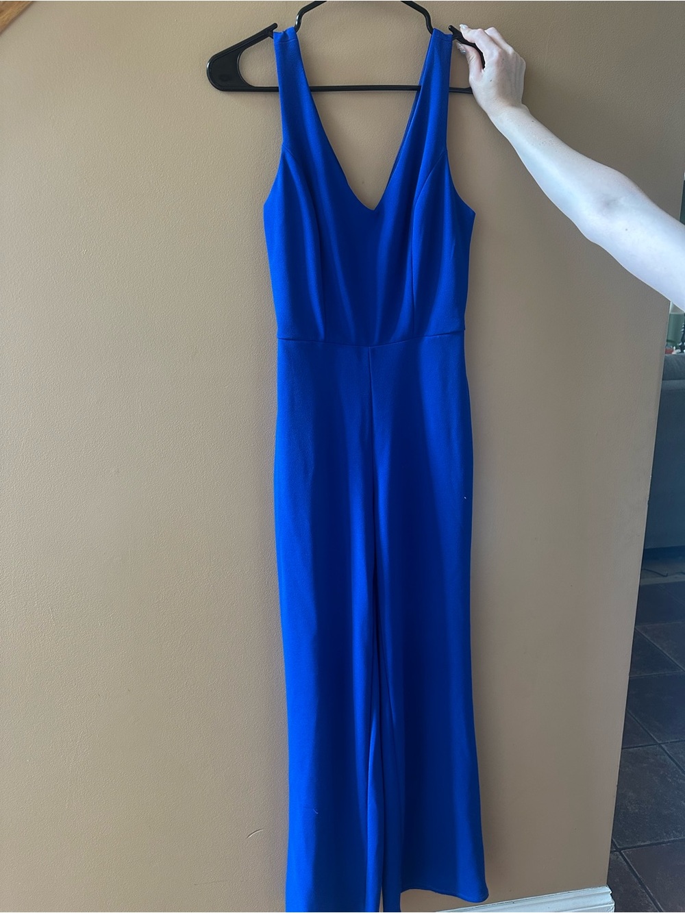 Women's Sleeveless V-Neck Royal Blue Jumpsuit